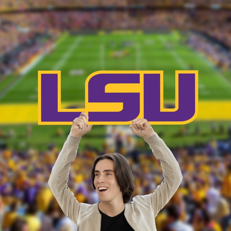 LSU Tigers Logo – Big Head – Official NCAA – Foam Core Cutout