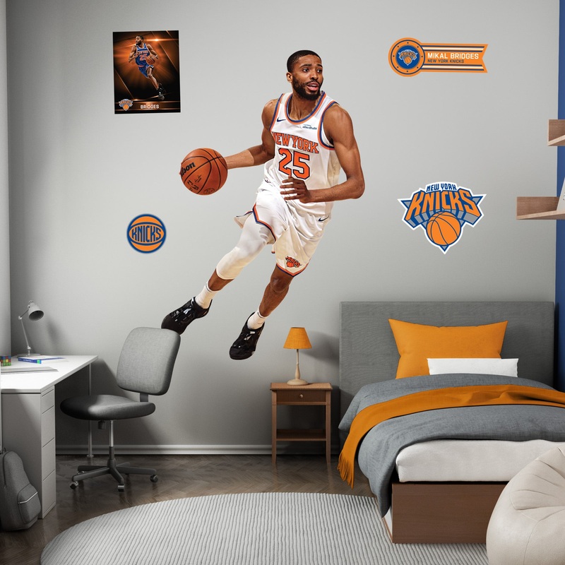 Mikal Bridges – RealBig Collection – Official NBA – New York Knicks – Reusable Vinyl Wall Decals