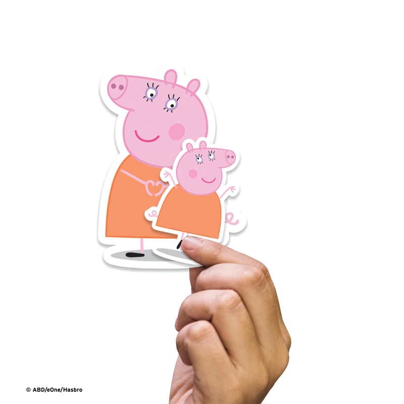 Peppa Pig – 5 Character Minis (Mixed Sizes) – Official Hasbro – Mummy – Reusable Vinyl Decals
