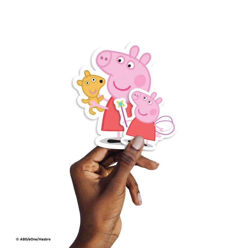 Peppa Pig – 5 Character Minis (Mixed Sizes) – Official Hasbro – Reusable Vinyl Decals