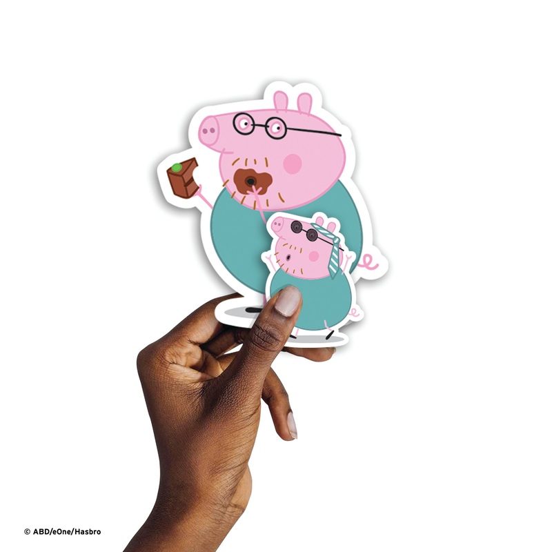 Peppa Pig – 5 Daddy Minis (Mixed Sizes) – Official Hasbro – Reusable Vinyl Decals