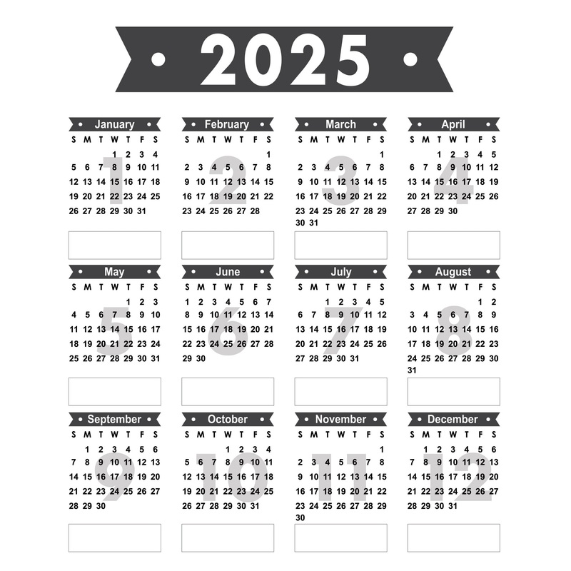 Ribbon – Calendar 2025 – Reusable Vinyl Wall Decal