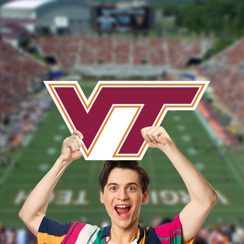 Virginia Tech Hokies Logo – Big Head – Official NCAA – Foam Core Cutout