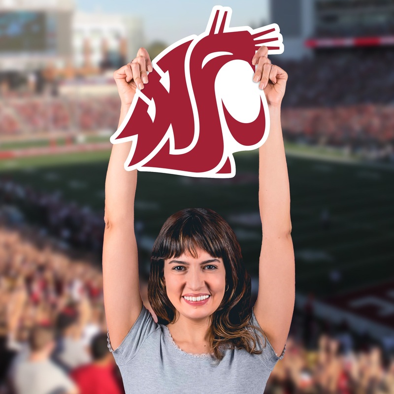 Washington State Cougars Logo – Big Head – Official NCAA – Foam Core Cutout