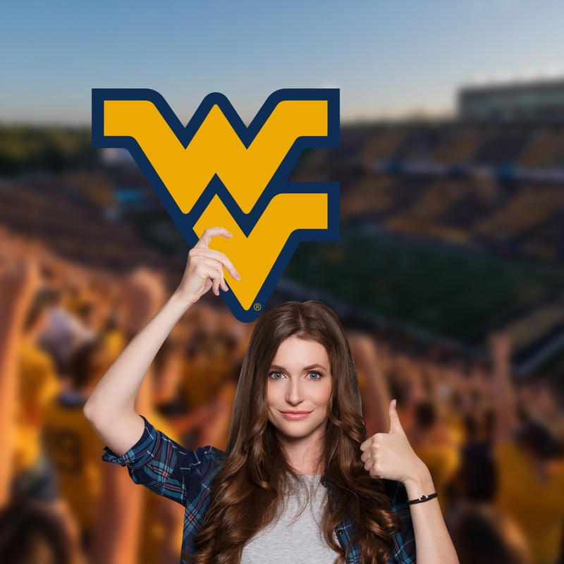West Virginia Mountaineers Logo – Big Head – Official NCAA – Foam Core Cutout