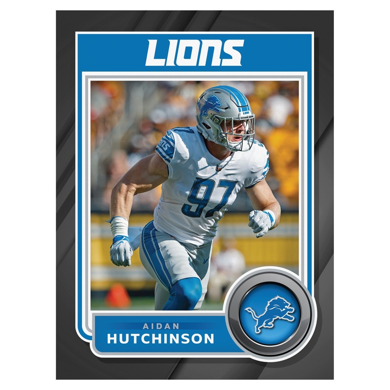 Aidan Hutchinson – Peel & Stick Poster – Official NFL – Detroit Lions – Reusable Vinyl Wall Decal