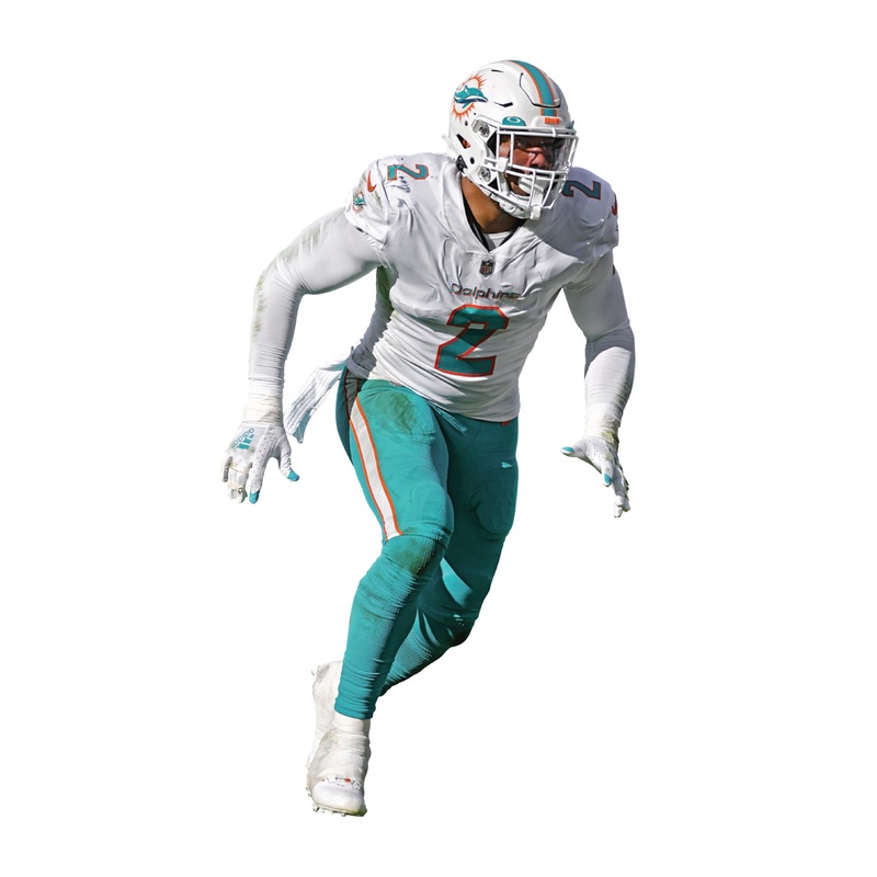 Bradley Chubb – RealBig Collection – Official NFL – Miami Dolphins – Reusable Vinyl Wall Decals