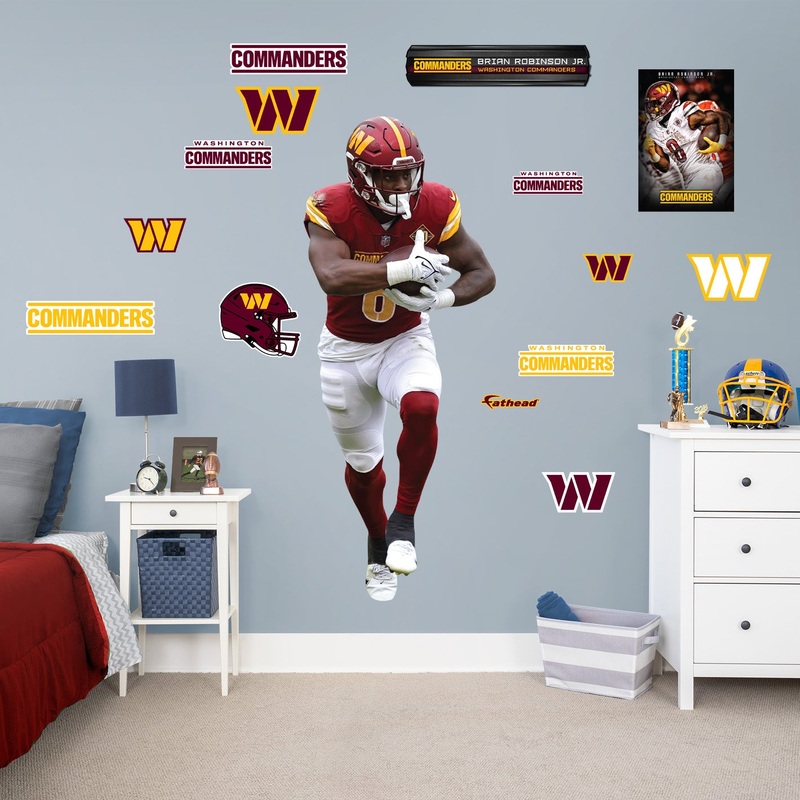 Brian Robinson Jr. – RealBig Collection – Official NFL – Washington Commanders – Reusable Vinyl Wall Decals