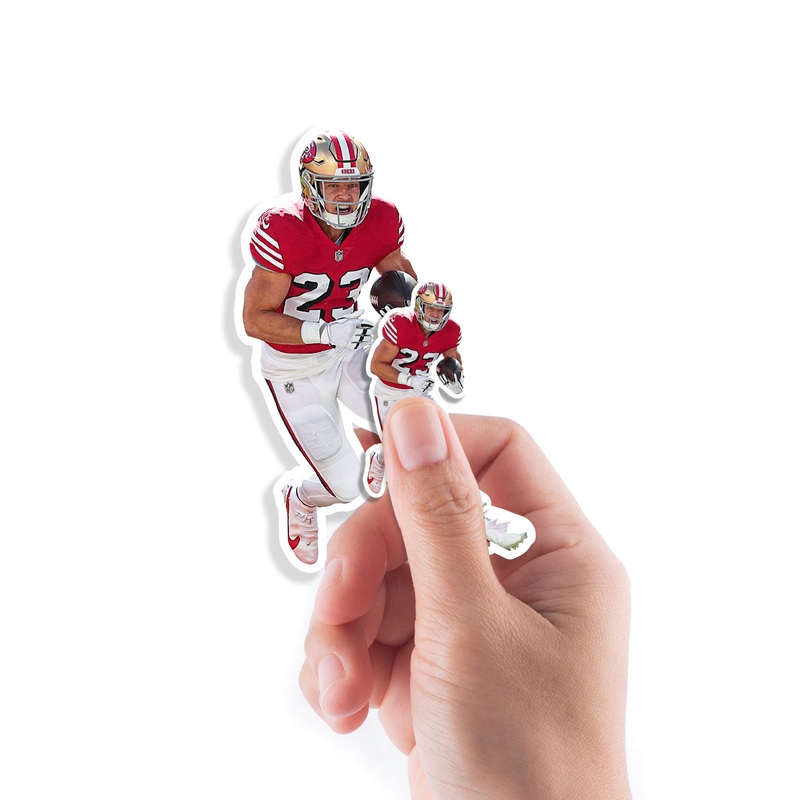 Christian McCaffrey – 5 Minis (Mixed Sizes) – Official NFL – San Francisco 49ers – Reusable Vinyl Decals