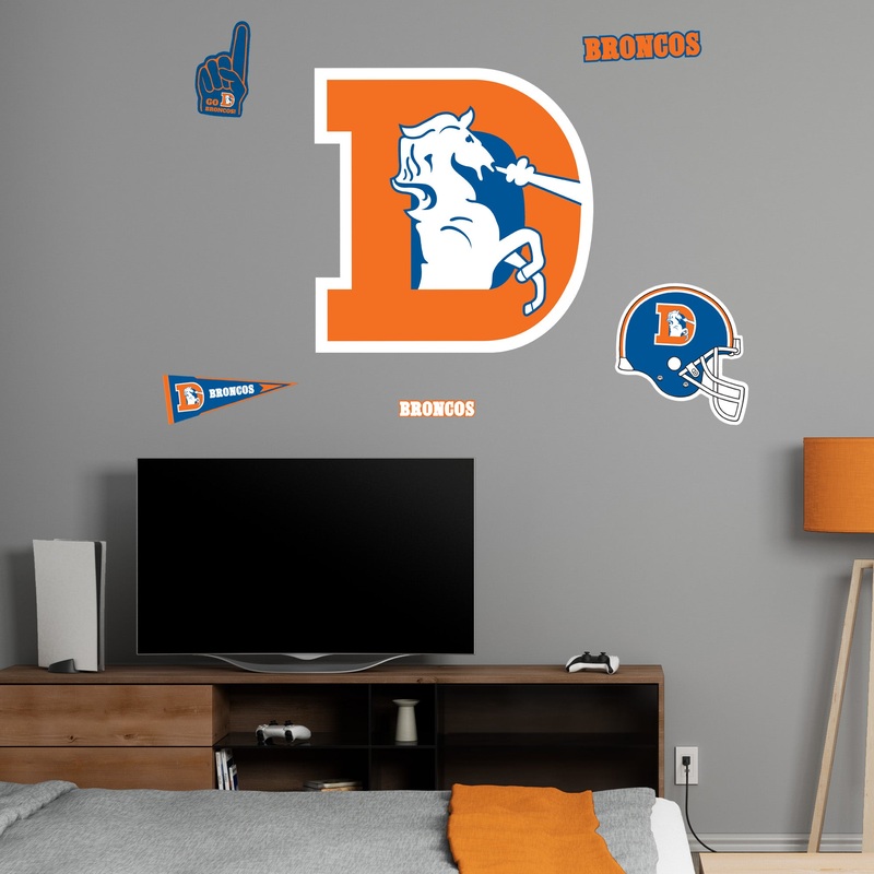 Denver Broncos – RealBig Classic Logo Collection – Official NFL – Reusable Vinyl Wall Decals