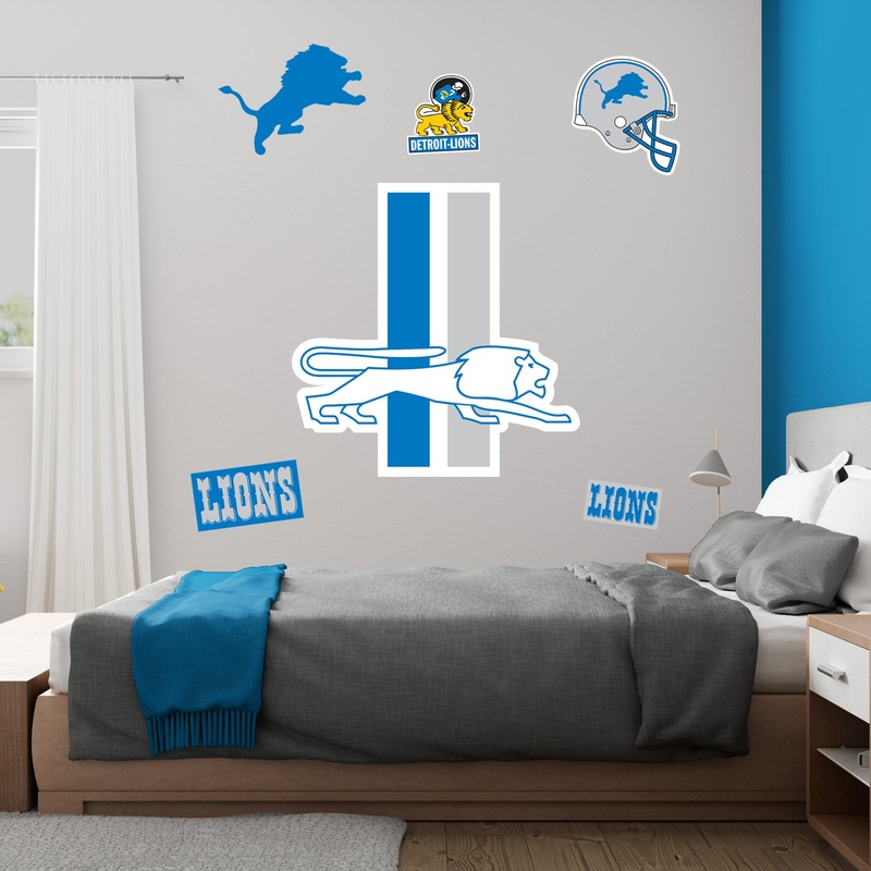 Detroit Lions – RealBig Classic Logo Collection – Official NFL – Reusable Vinyl Wall Decals