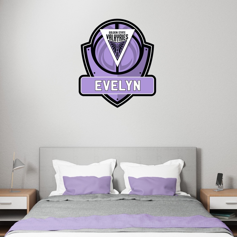 Golden State Valkyries – Badge – With Personalized Name – Official WNBA – Reusable Vinyl Wall Decals
