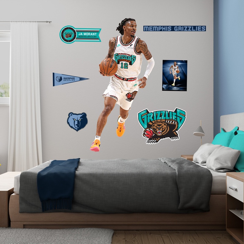 Ja Morant – RealBig Classic Collection – Official NBA – Memphis Grizzlies – Reusable Vinyl Wall Decals