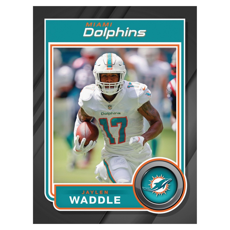 Jaylen Waddle – Peel & Stick Poster – Official NFL – Miami Dolphins – Reusable Vinyl Wall Decal