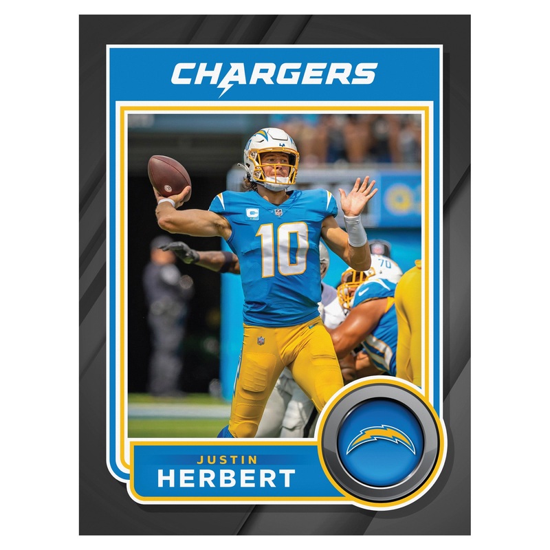 Justin Herbert – Peel & Stick Poster – Official NFL – Los Angeles Chargers – Reusable Vinyl Wall Decal