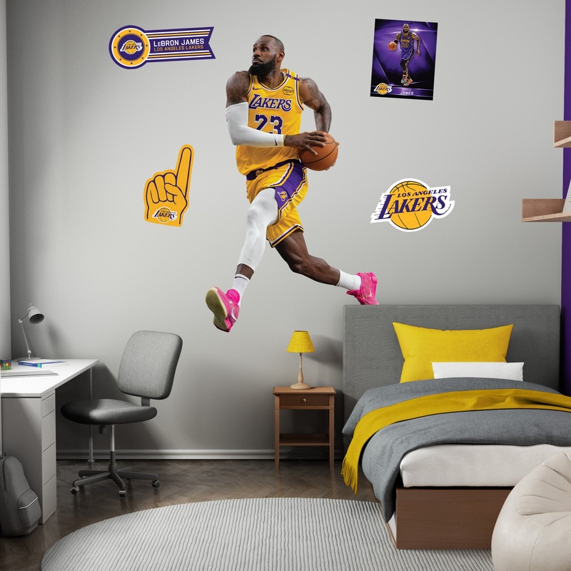 LeBron James – RealBig Collection – Official NBA – Los Angeles Lakers – Reusable Vinyl Wall Decals