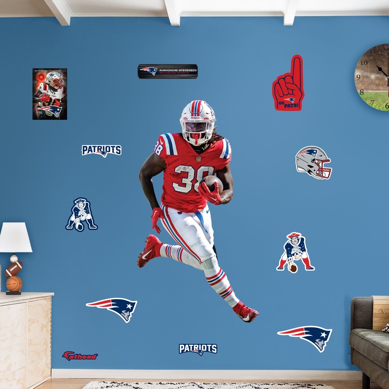Rhamondre Stevenson – RealBig Collection – Official NFL – New England Patriots – Reusable Vinyl Wall Decals #1