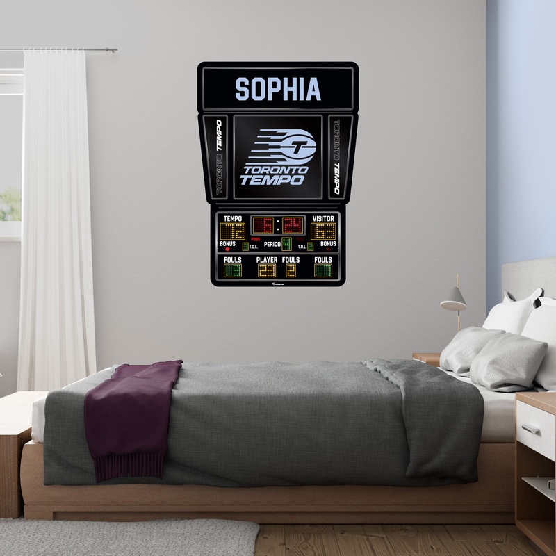Toronto Tempo – Scoreboard Graphic – With Personalized Name – Official WNBA – Reusable Vinyl Wall Decal