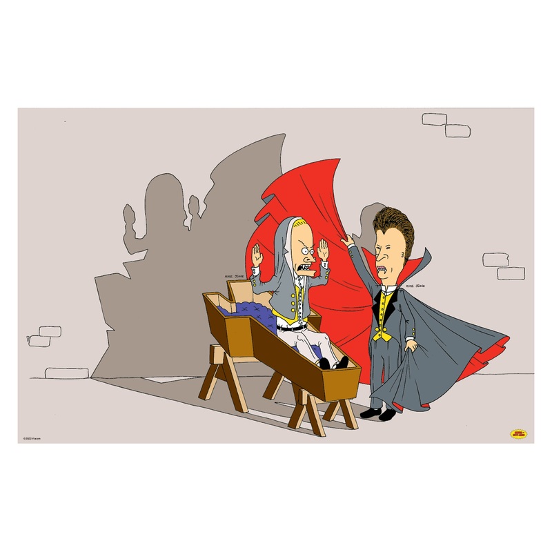 Beavis & Butt-Head – Dracula – Peel & Stick Poster – Official Paramount – Beavis & Butt-Head – Reusable Vinyl Wall Decal