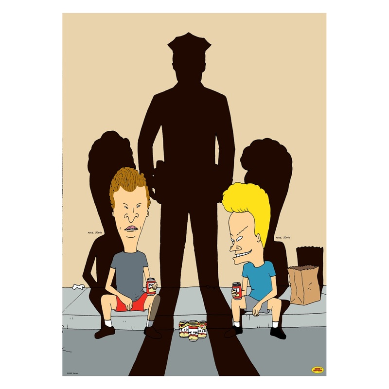 Beavis & Butt-Head – Police Shadow – Peel & Stick Poster – Official Paramount – Beavis & Butt-Head – Reusable Vinyl Wall Decal