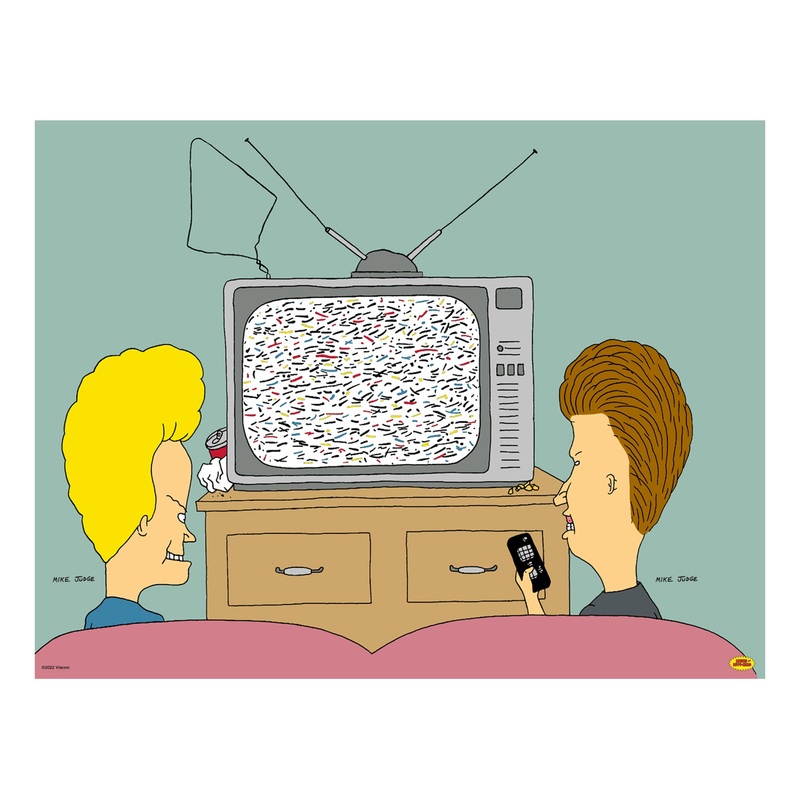 Beavis & Butt-Head – TV Static – Peel & Stick Poster – Official Paramount – Beavis & Butt-Head – Reusable Vinyl Wall Decal