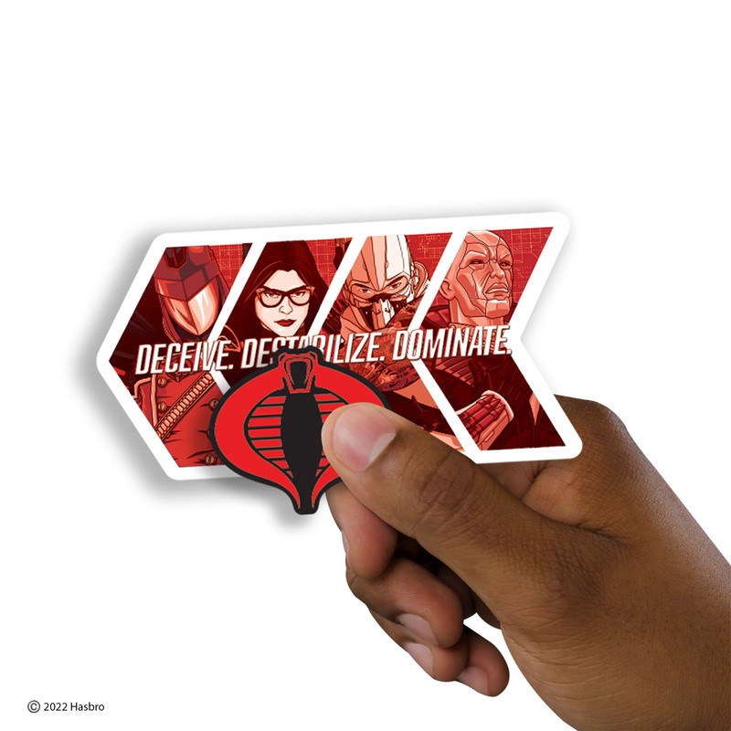 G.I. Joe – 5 Cobra Minis (Mixed Sizes) – Official Hasbro – Reusable Vinyl Decals