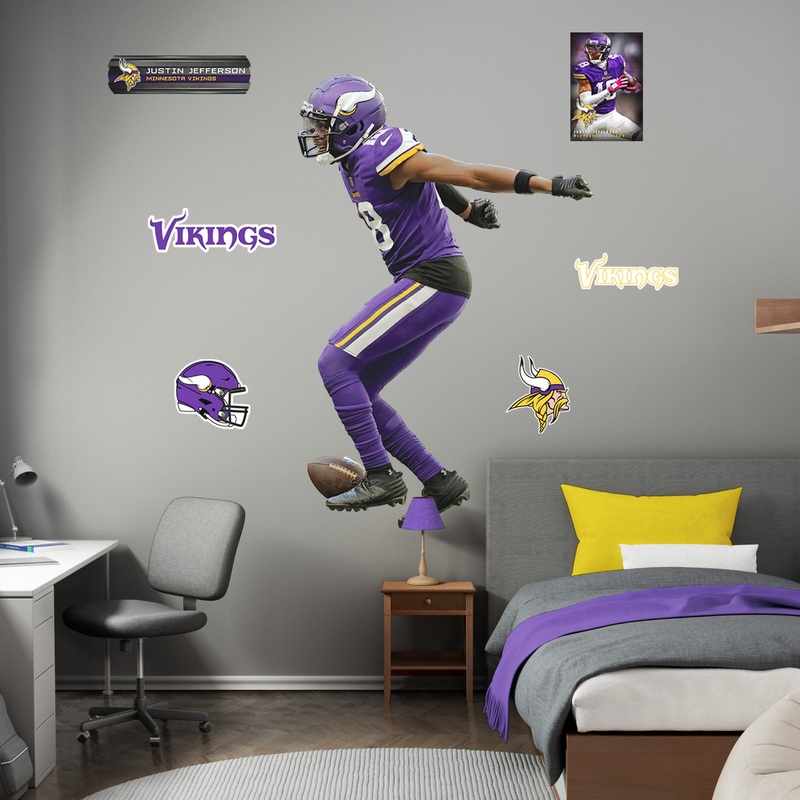 Justin Jefferson – RealBig Griddy Collection – Official NFL – Minnesota Vikings – Reusable Vinyl Wall Decals