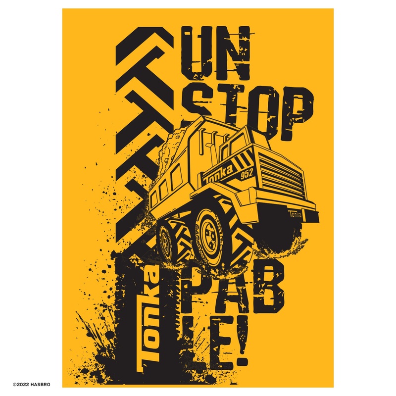 Mighty Dump Truck – Unstoppable – Peel & Stick Poster – Official Hasbro – Tonka Trucks – Reusable Vinyl Wall Decal