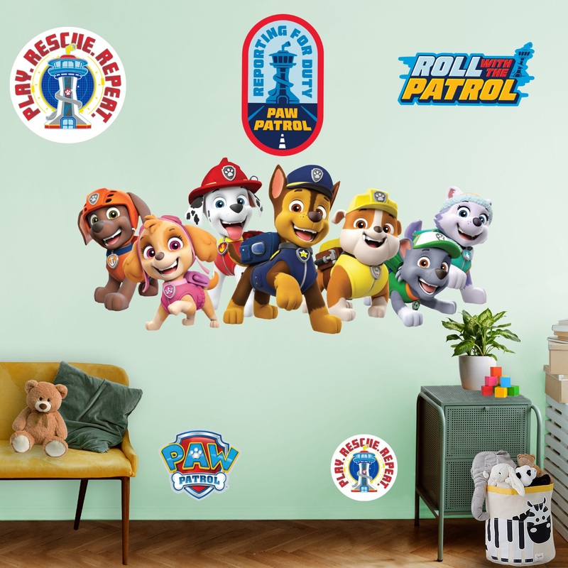 Paw Patrol Group – RealBig Group Die-Cut Icon Collection – Official Nickelodeon – Reusable Vinyl Wall Decals