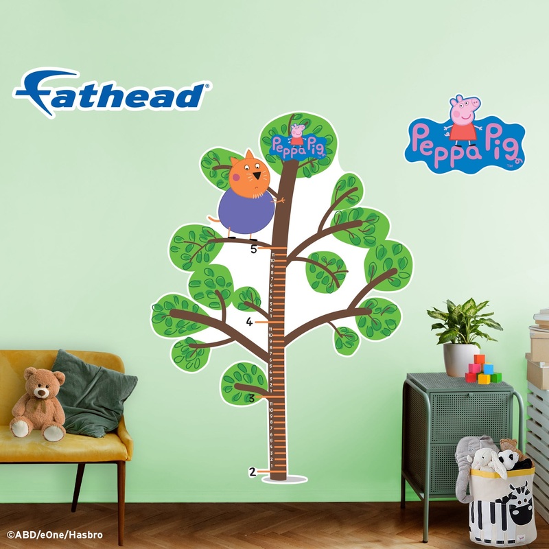 Peppa Pig Mr Cat in the Tree – Growth Chart – Official Hasbro – Peppa Pig – Reusable Vinyl Wall Decal