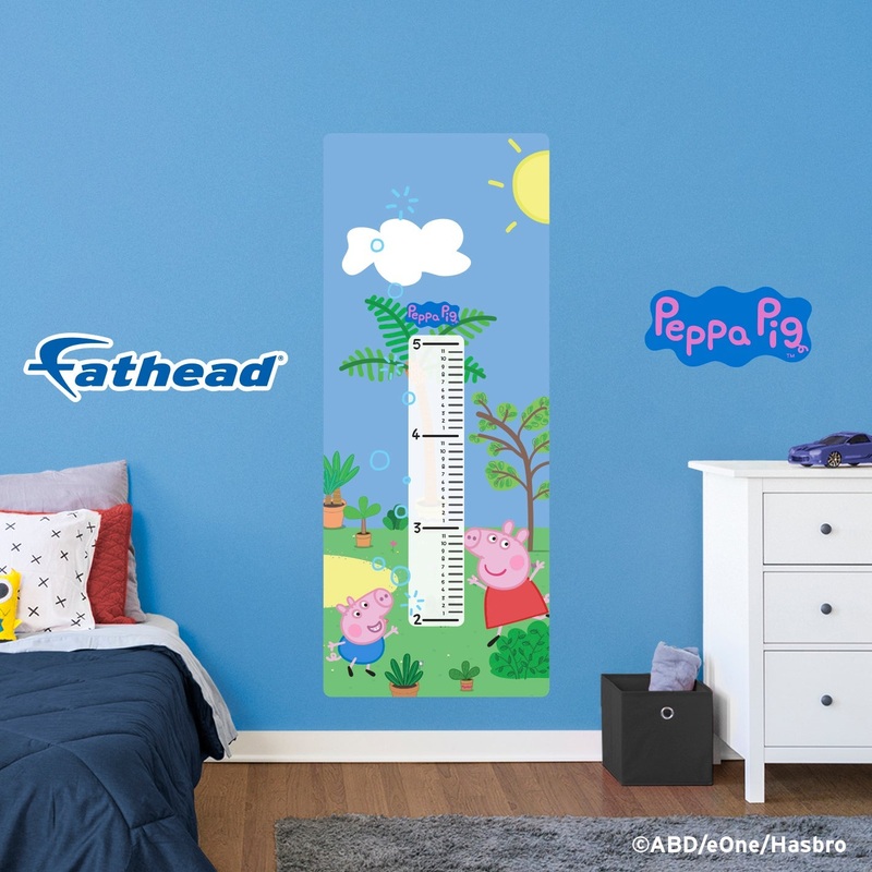 Peppa Pig Siblings – Growth Chart – Official Hasbro – Peppa Pig – Reusable Vinyl Wall Decal