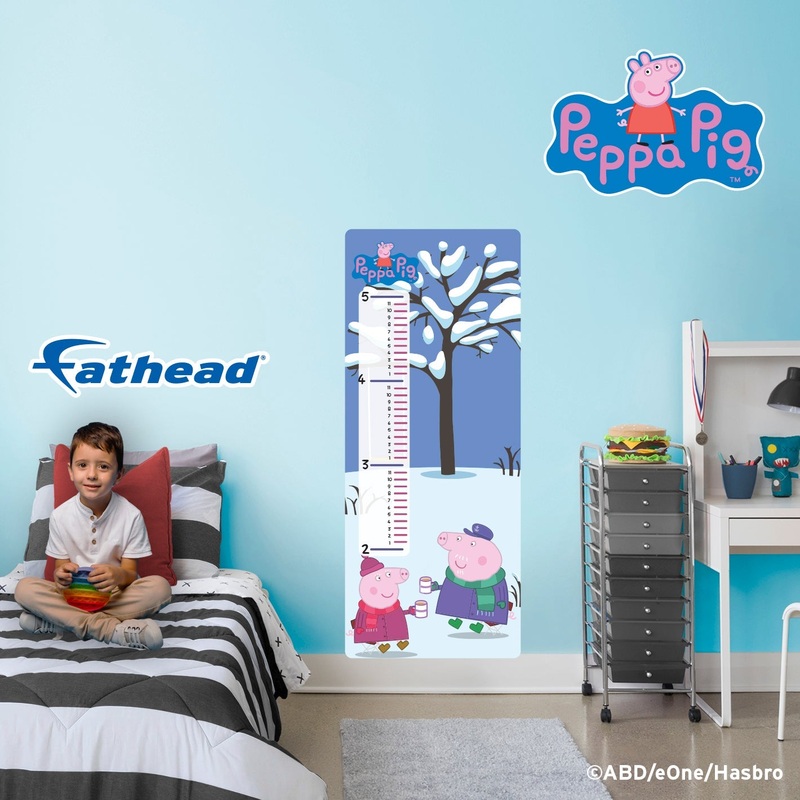 Peppa Pig Winter Wonderland – Growth Chart – Official Hasbro – Reusable Vinyl Wall Decal