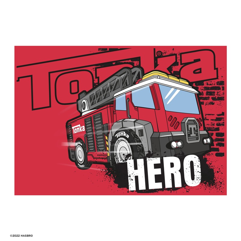 Tonka Trucks Fire Truck Hero – Peel & Stick Poster – Official Hasbro – Tonka Trucks – Reusable Vinyl Wall Decal