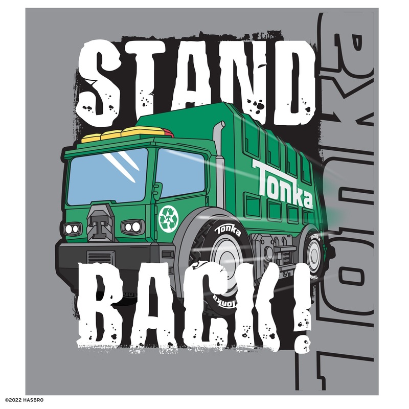 Tonka Trucks – Garbage Truck Stand Back – Peel & Stick Poster – Official Hasbro – Reusable Vinyl Wall Decal