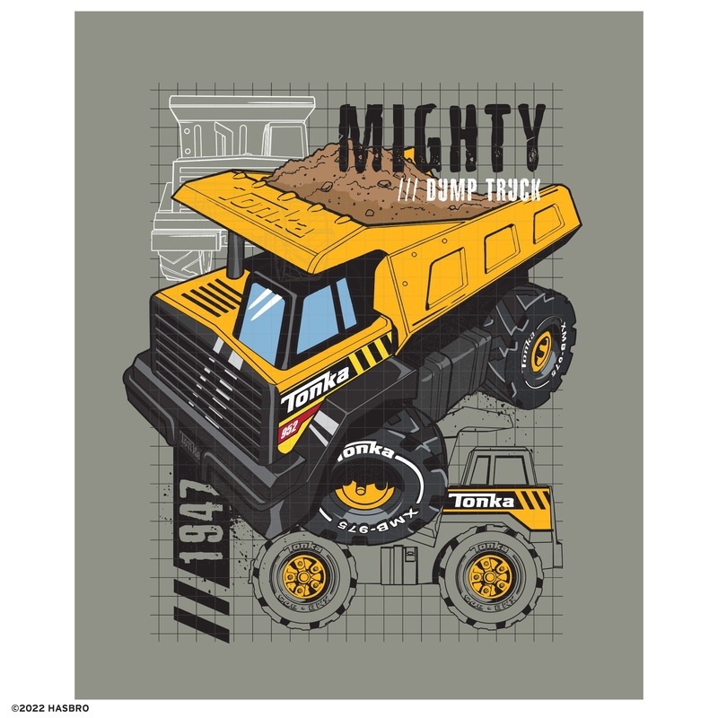 Tonka Trucks – Mighty Dump Truck – Peel & Stick Poster – Official Hasbro – Reusable Vinyl Wall Decal