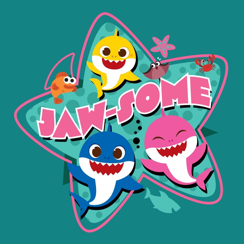 Baby Shark – Happy Friends – Peel & Stick Poster – Official Nickelodeon – Reusable Vinyl Wall Decal