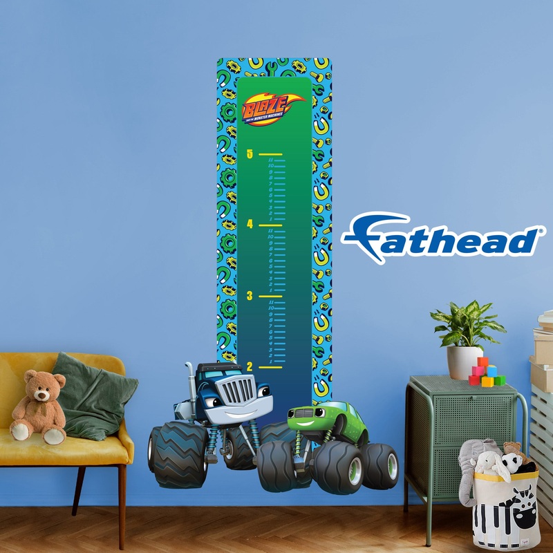 Blaze and the Monster Machines Crusher & Pickle – Growth Chart – Official Nickelodeon – Reusable Vinyl Wall Decal