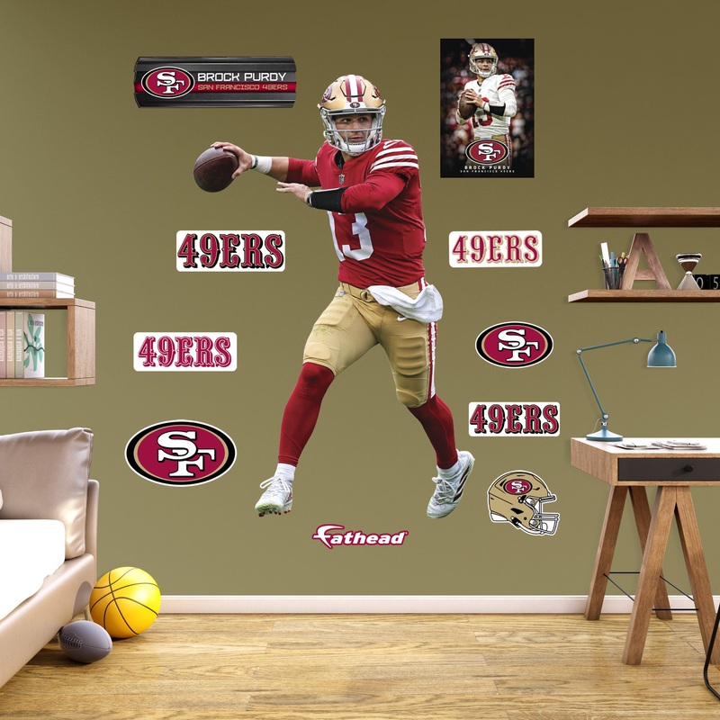 Brock Purdy – RealBig Collection – Official NFL – San Francisco 49ers – Reusable Vinyl Wall Decals