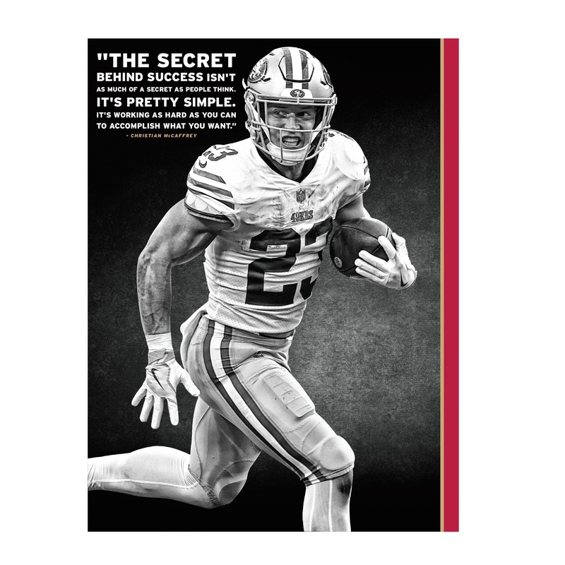 Christian McCaffrey – Inspirational – Peel & Stick Poster – Official NFL – San Francisco 49ers – Reusable Vinyl Wall Decal