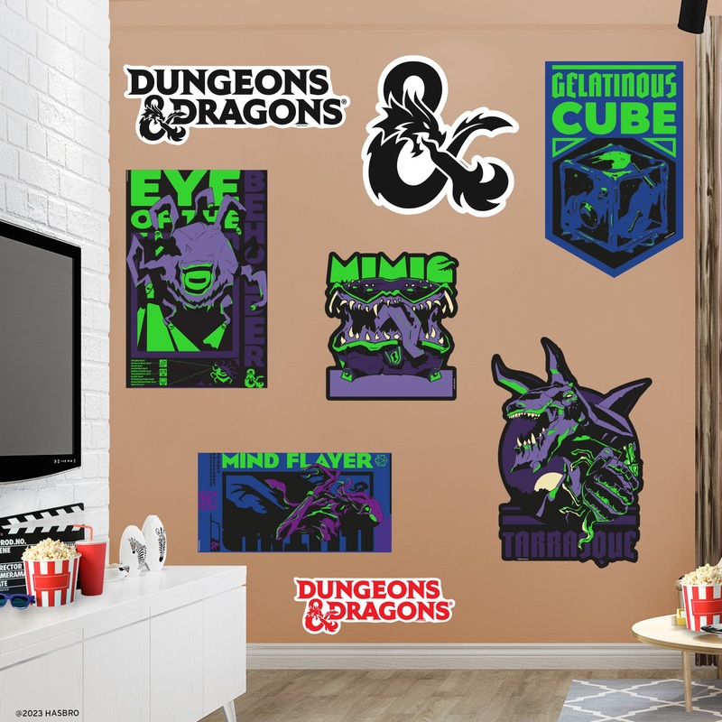 Dungeons & Dragons – RealBig Lurking in the Shadows Collection – Official Hasbro – Reusable Vinyl Wall Decals