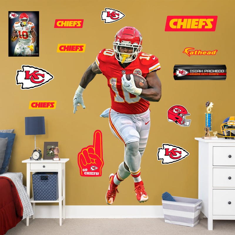 Isiah Pacheco – RealBig Collection – Official NFL – Kansas City Chiefs – Reusable Vinyl Wall Decals