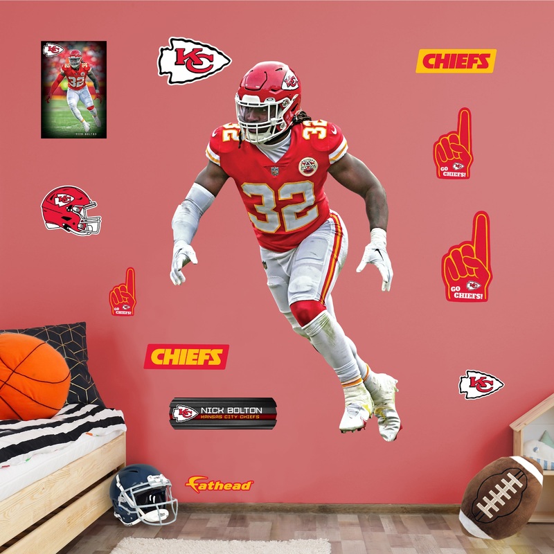 Nick Bolton – RealBig Collection – Official NFL – Kansas City Chiefs – Reusable Vinyl Wall Decals