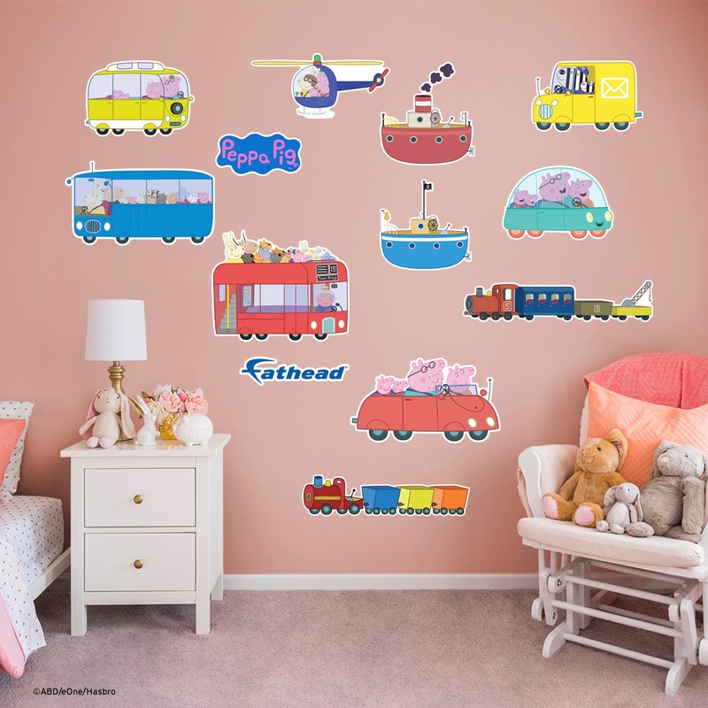 Peppa Pig – Peppa Pig – RealBig Vehicle Collection – Official Hasbro – Reusable Vinyl Wall Decals