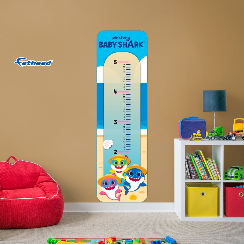 Baby Shark Beach Day – Growth Chart – Official Nickelodeon – Reusable Vinyl Wall Decal