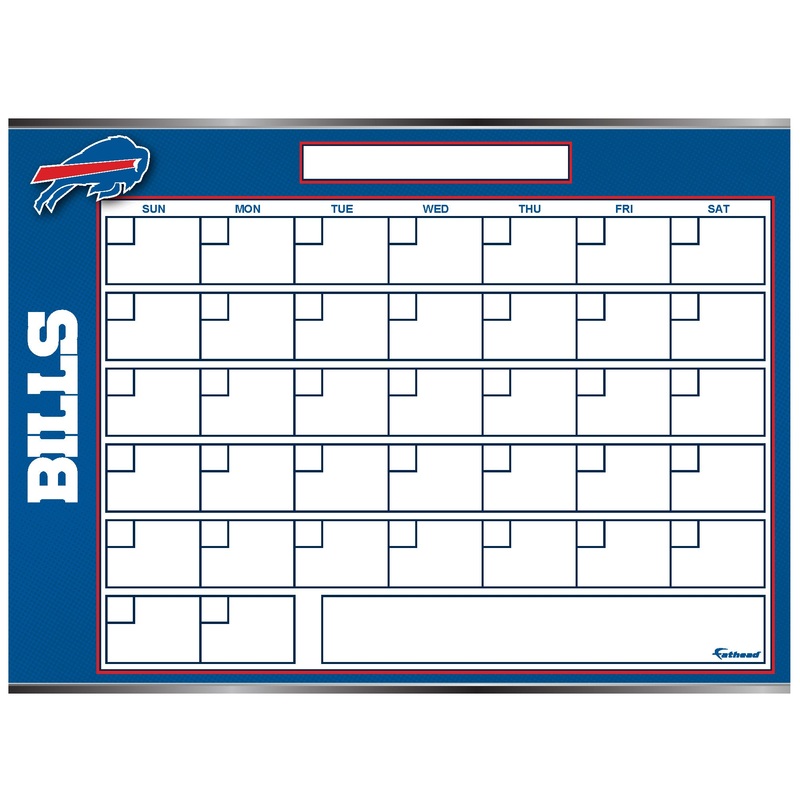 Buffalo Bills – Dry Erase Calendar – Official NFL – Reusable Vinyl Wall Decal
