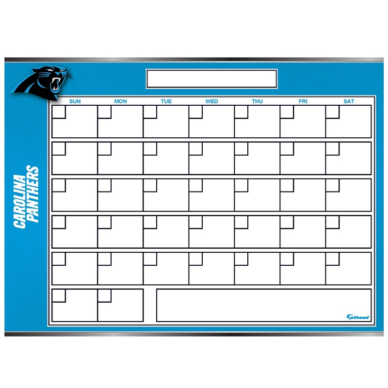 Carolina Panthers – Dry Erase Calendar – Official NFL – Reusable Vinyl Wall Decal