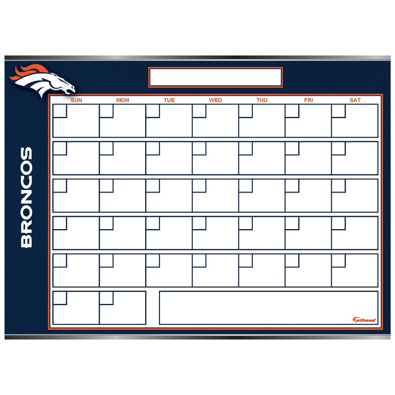 Denver Broncos – Dry Erase Calendar – Official NFL – Reusable Vinyl Wall Decal