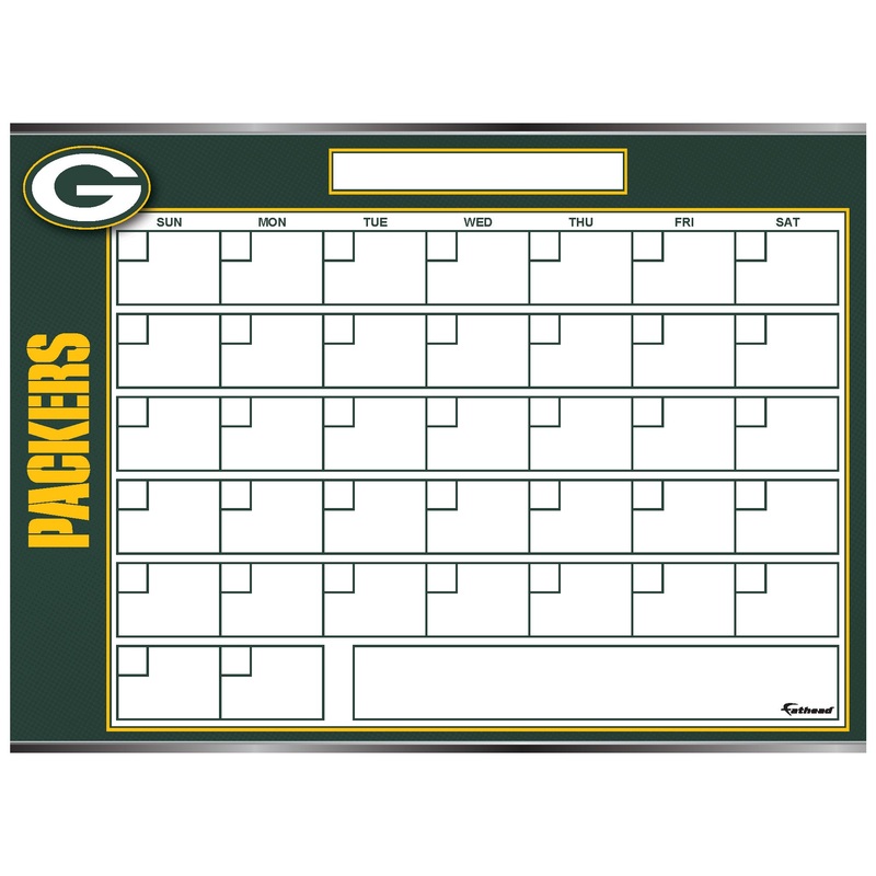 Green Bay Packers – Dry Erase Calendar – Official NFL – Reusable Vinyl Wall Decal