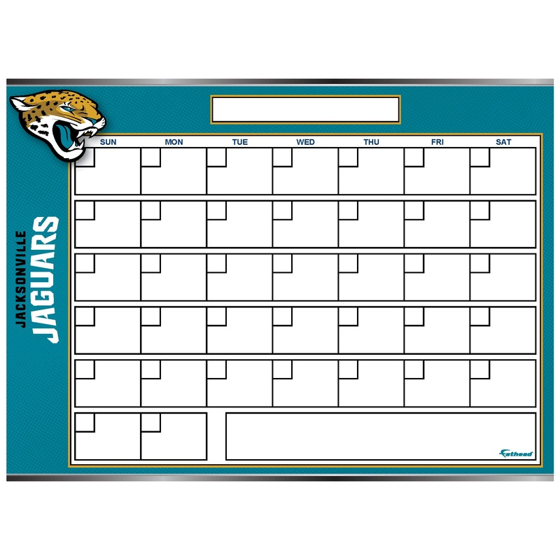 Jacksonville Jaguars – Dry Erase Calendar – Official NFL – Reusable Vinyl Wall Decal