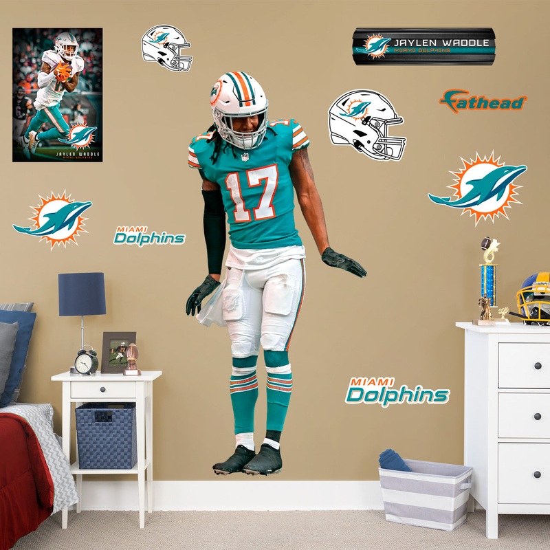 Jaylen Waddle – RealBig Waddle Waddle Collection – Official NFL – Miami Dolphins – Reusable Vinyl Wall Decals